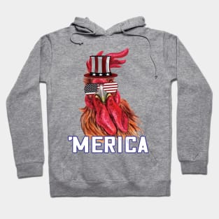 Merica Funny chicken 4th of july celebration gift Hoodie